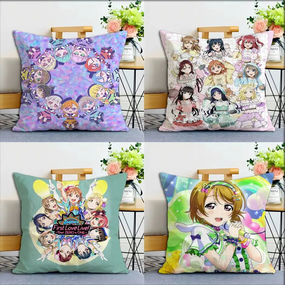 

1pc Love Live Animated Series World Various Sizes Square Pillow Case For Car Home Bedchamber Decor