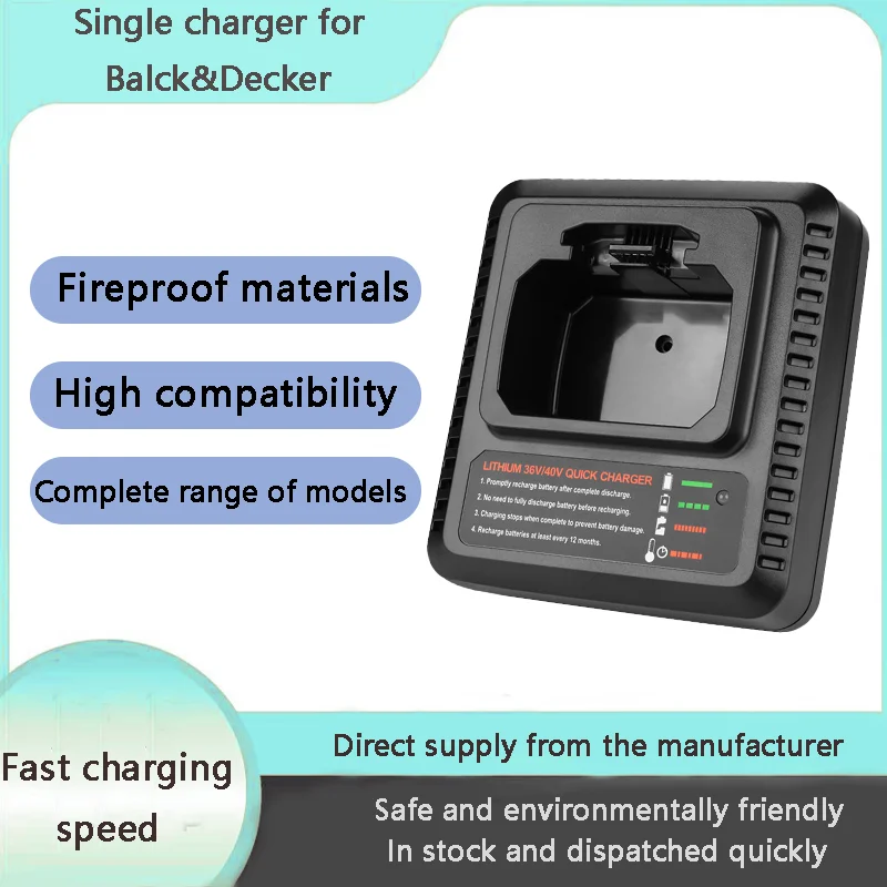 Victpower Replacement Battery Charger for Black+Decker 36V 40V LCS36 LCS40 LCS360 LCS340 Cordless Lawn Mower Grass