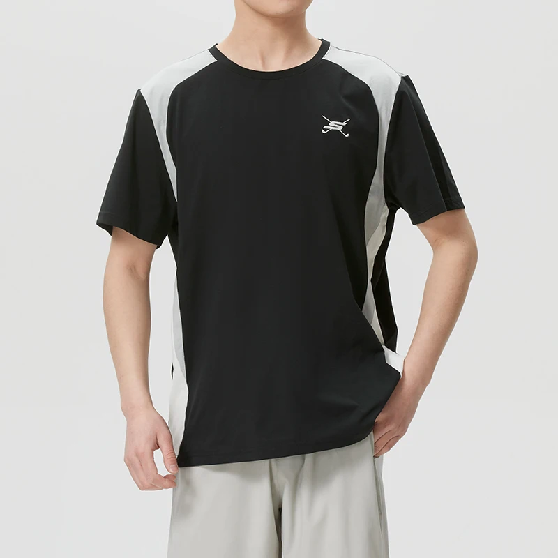 

Skechers Men's and Women's Sports Short-Sleeved T-Shirt Fashionable Contrasting Color Casual Running Fitness Loose Top P226U037-03K8