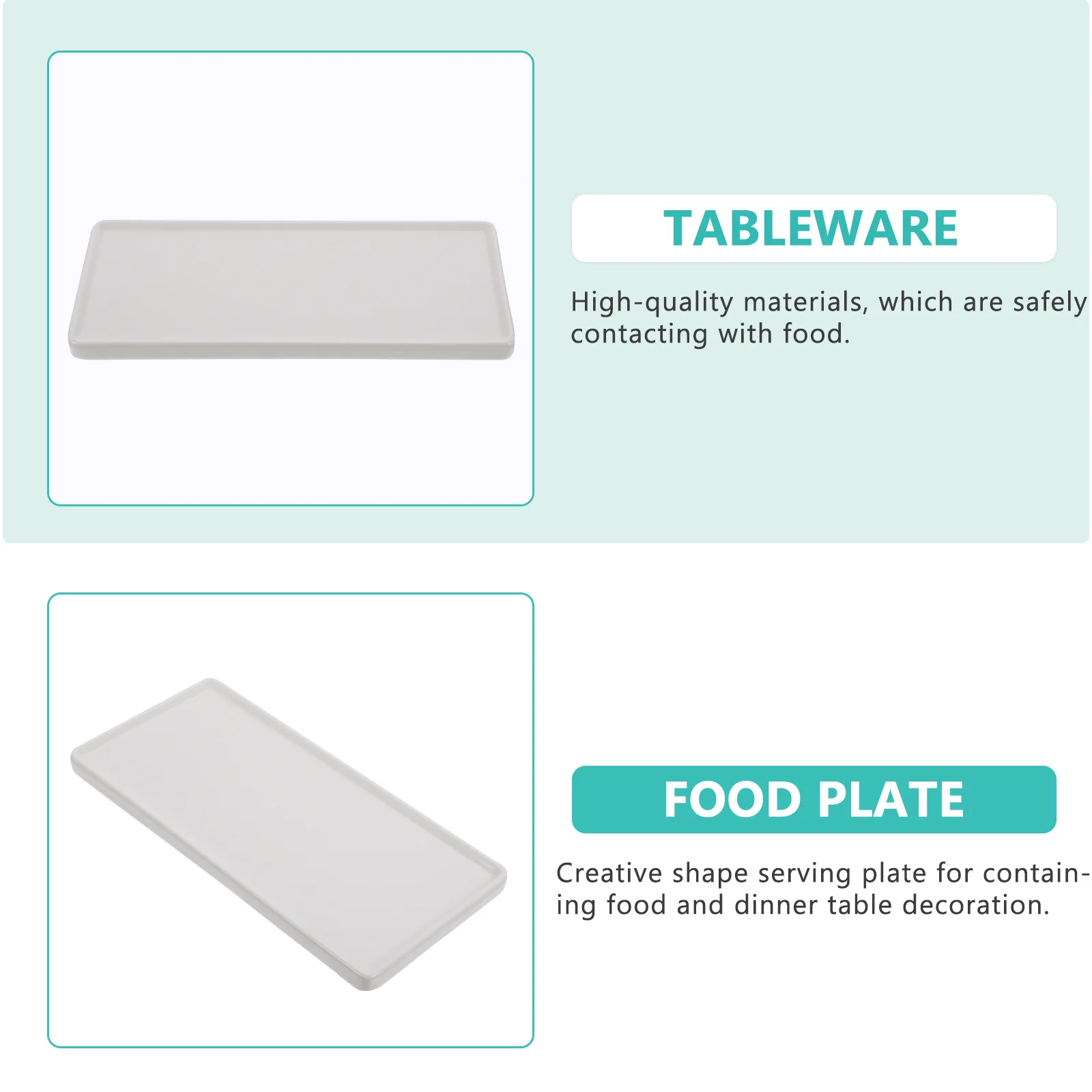 

Rectangular Cake Plate Ceramic Food Safe Creative Serving Plate for Sushi Snack Desserts Food Container