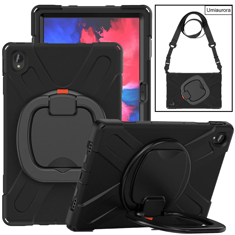 For Lenovo Tab P11 Plus TB-J607F J606F P11 Pro 11.5 inch TB-J706F Heavy Duty Rugged Tablet Case Pull Ring Stand Shockproof Funda