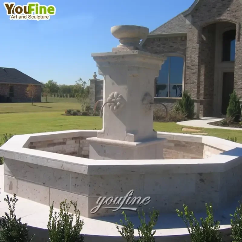 Outdoor Garden Modern Decor Stone Water Marble Fountain Square with Bird