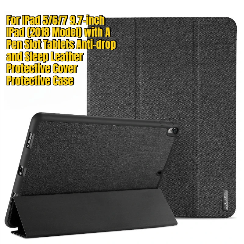

For IPad 5/6/7 9.7-inch IPad (2018 Model) with A Pen Slot Tablets Anti-drop and Sleep Leather Protective Cover Protective Case