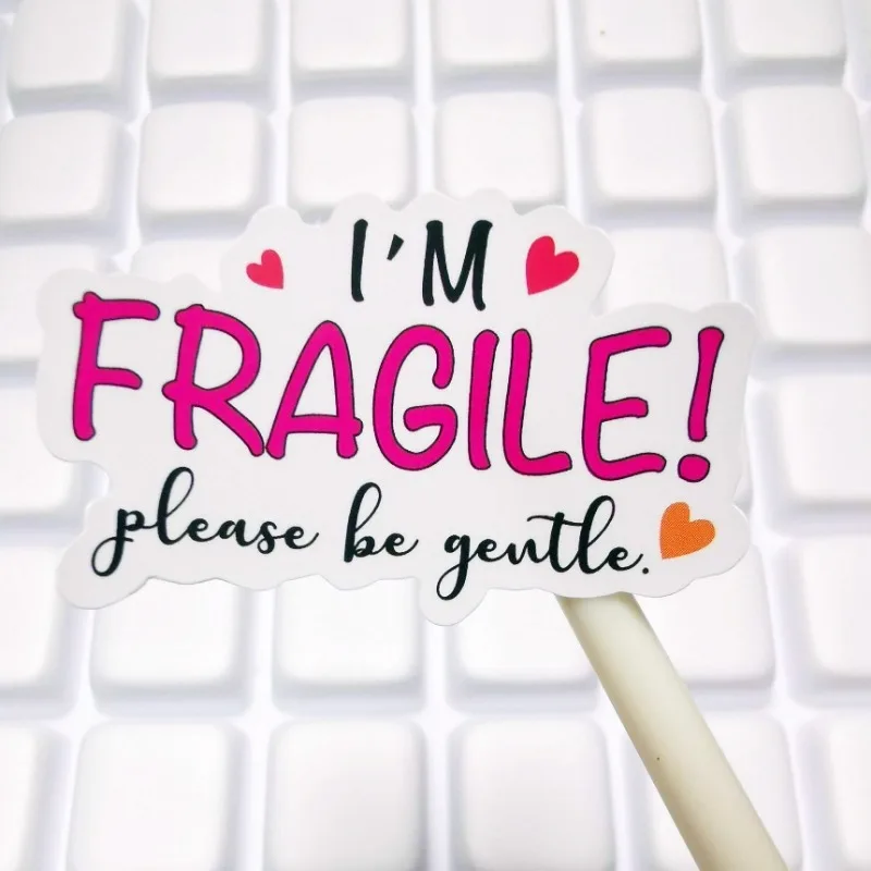 100pcs I’m Fragile Please Be Gentle Stickers 2inch Thank You Stickers Self-Adhesive Labels for Gift Wraps small business supply