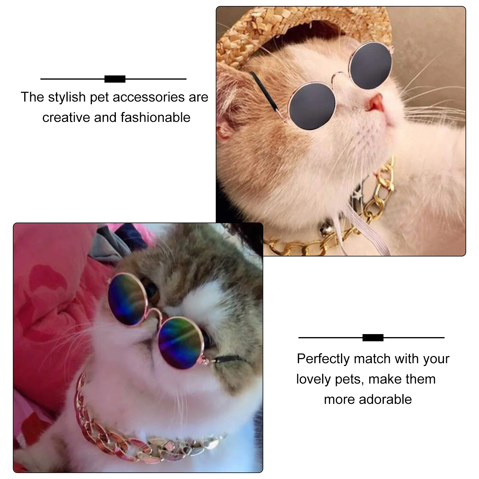 

3pcs Pet Sun Hat For Dogs Straw Hat With Sunglasses Necklace Set Dog Accessories Outdoor Party Holiday Christmas Decor