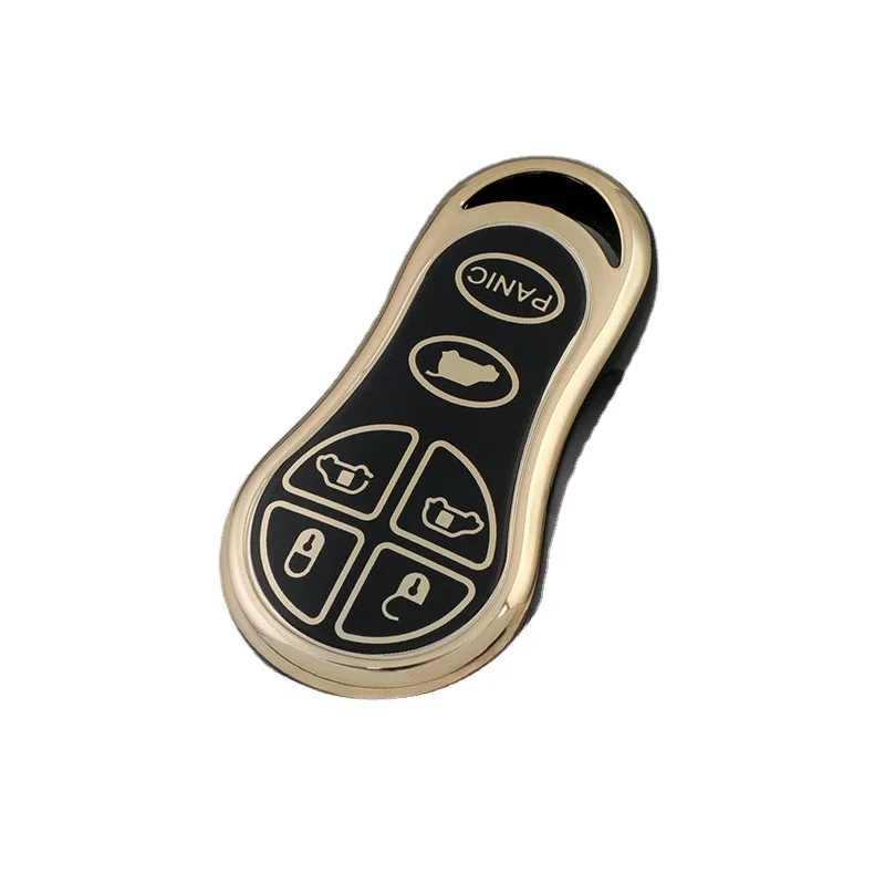 6 Button Tpu Car Key Case Cover for 2001 2002 2003 Chrysler Town & Country Voyager Remote Key Fob W/ Dual Power Doors Keychain