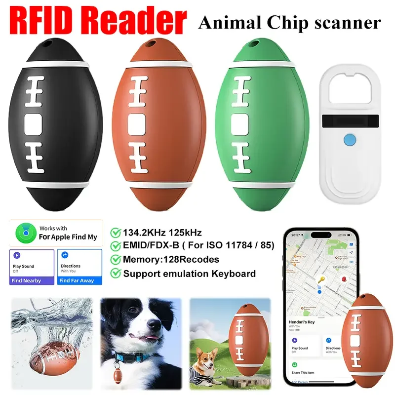 Mini Smart Tag Only Compatible with iOS Find My APP Rugby Shape Bluetooth GPS Tracker Child Pet Wallet Key Finder Anti-lost