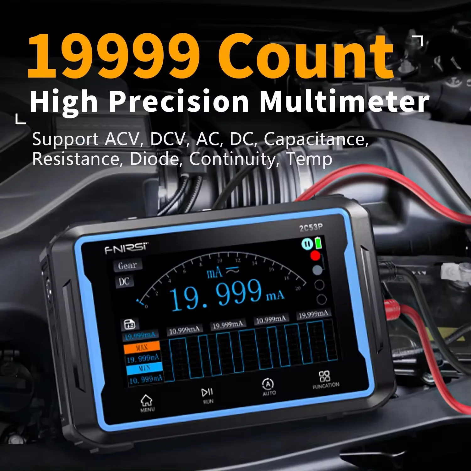 

2024 New FNIRSI 2C53P Oscilloscope Multimeter DDS Function Signal Generator 50Mhz 250MSa/s Dual-channel 3in1 Flat-panel R&D