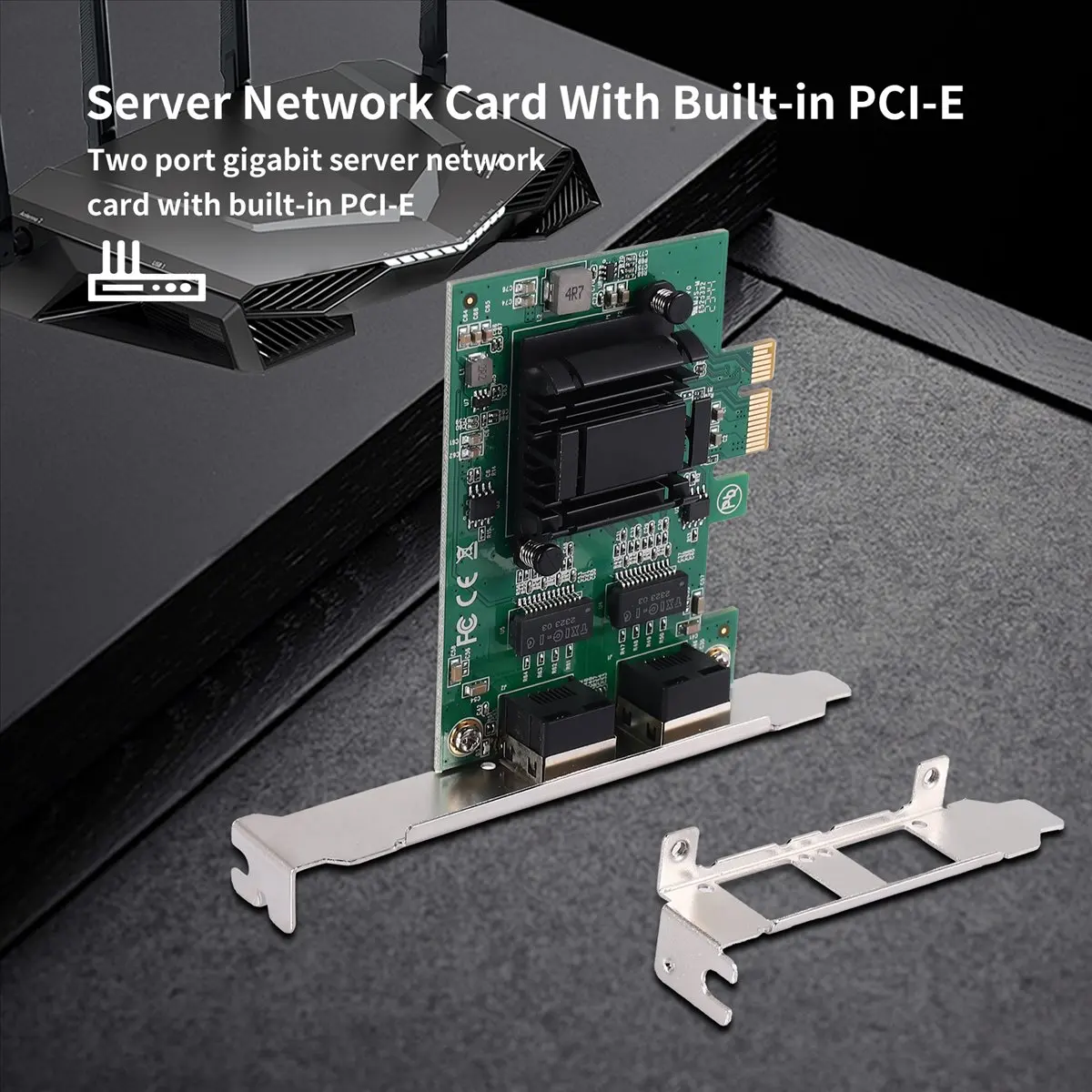 A71Z 2-Port Gigabit PCIe Network Card 1000M Dual Ports PCI Express Ethernet Adapter with 82571EB LAN NIC Card for