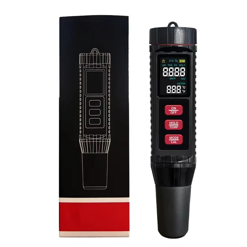 

2025 Latest Best-Selling Multi-Parameter Water Quality Tester - 7 in 1 (PH/TDS/EC/TEMP/Salinity/ORP/S.G) OEM & OBM Available