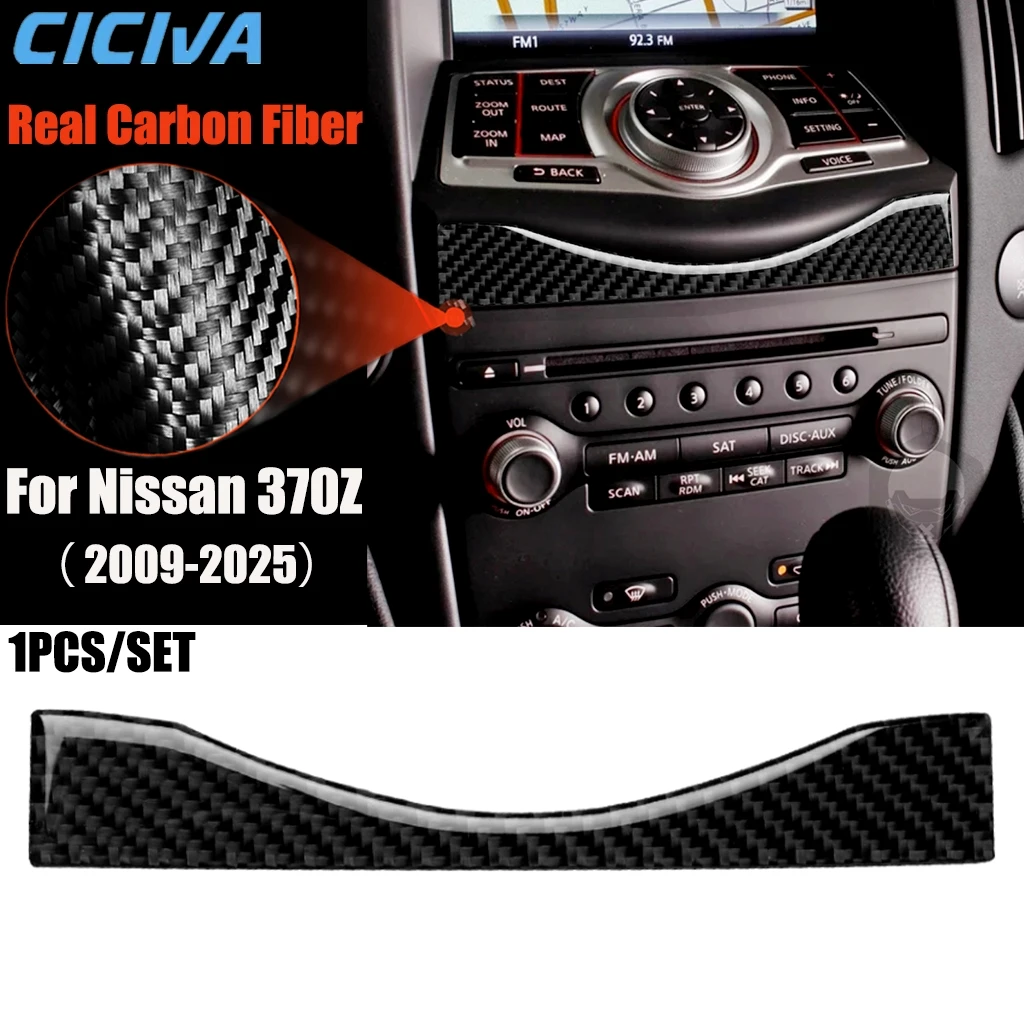 

Carbon Fiber Car Accessories Center Multimedia Strip Modified Interior Trim Cover Soft Sticker For Nissan 370Z Z34 2009-2025