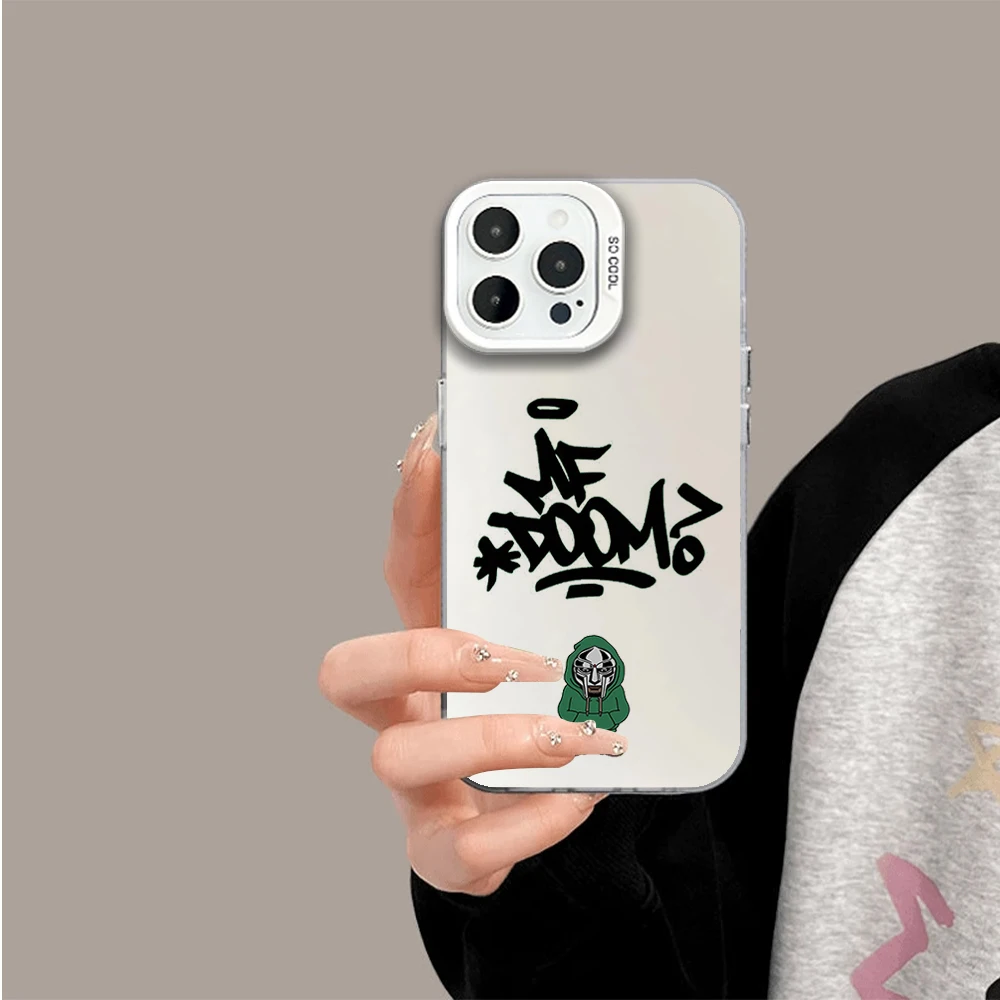 Hot Singer MF DOOM Poster funda Phone Case for iPhone 12 11 13 14 15 16 Max Pro Plus Laser Cover