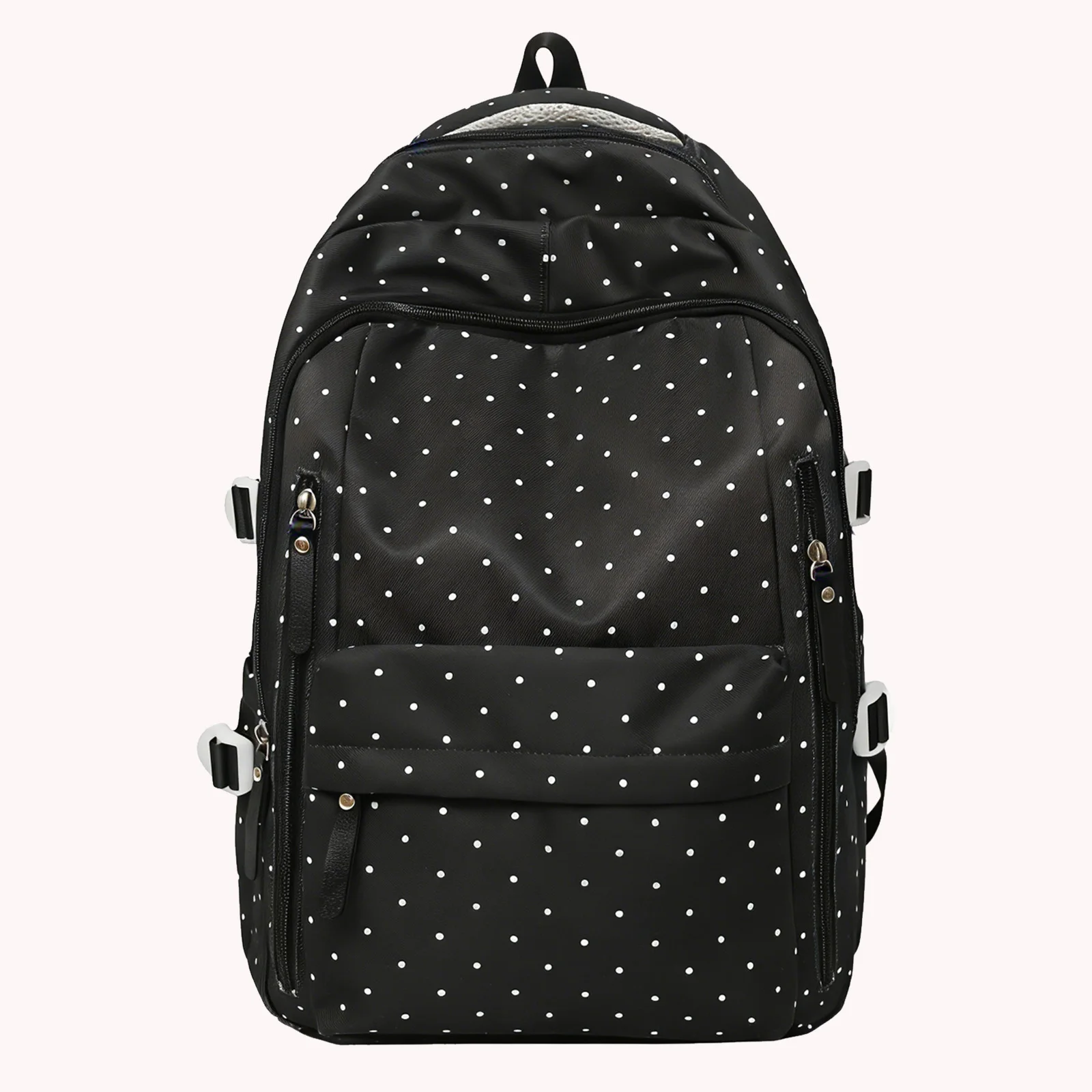 Cute Polka Dot Laptop Backpack Large Capacity Casual Daypack Lightweight for Female Elementary & Middle