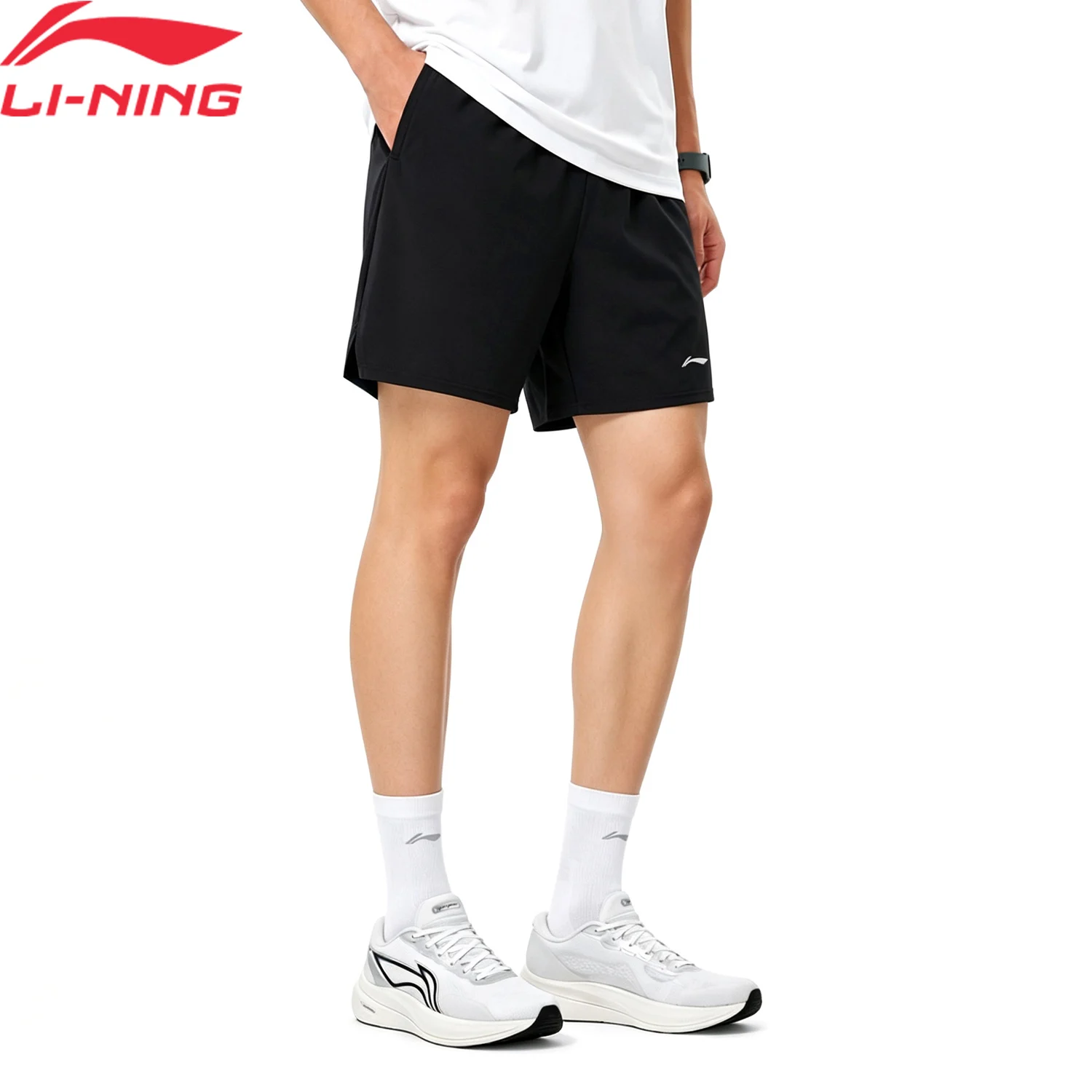 Li-Ning Men's Professional Running Shorts LN DRY 88%Polyester 12%Elastane Reflective Comfortable LiNing Sport Bottoms AKSW119