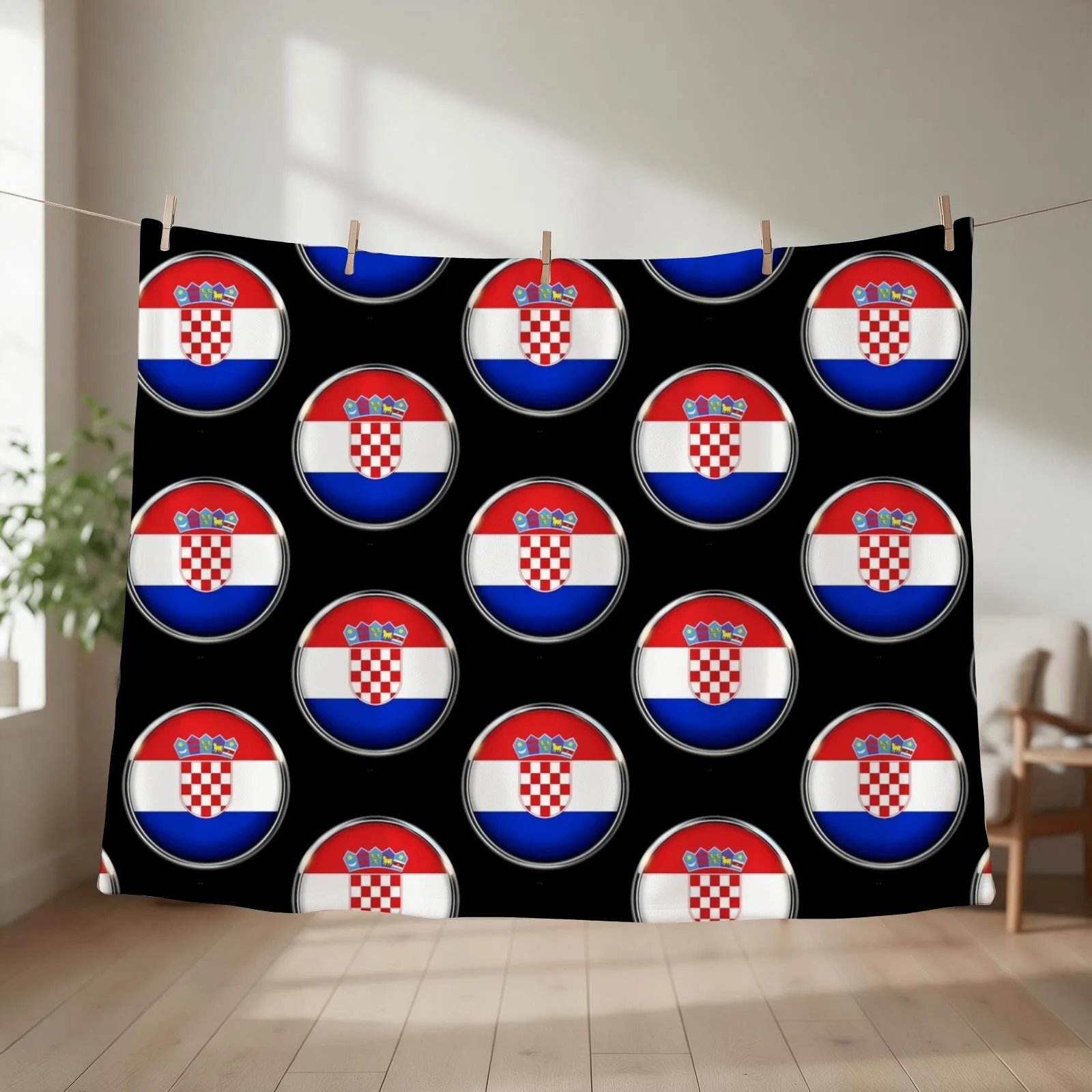 Croatia Flag Throw Blanket for winter Sofa Quilt Hairy Camping Blankets