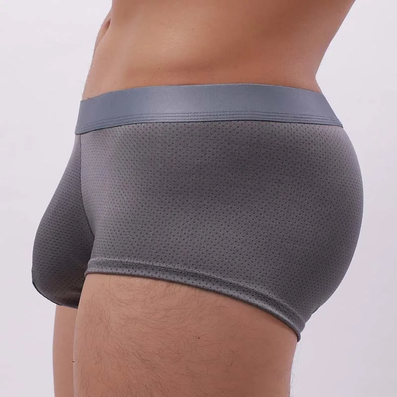 Hot Penis Hole Men Boxers Underwear Sexy Mesh Penis Pouch Male Panties Men U Convex Trunks Boxershorts Gay Lingerie Underpants