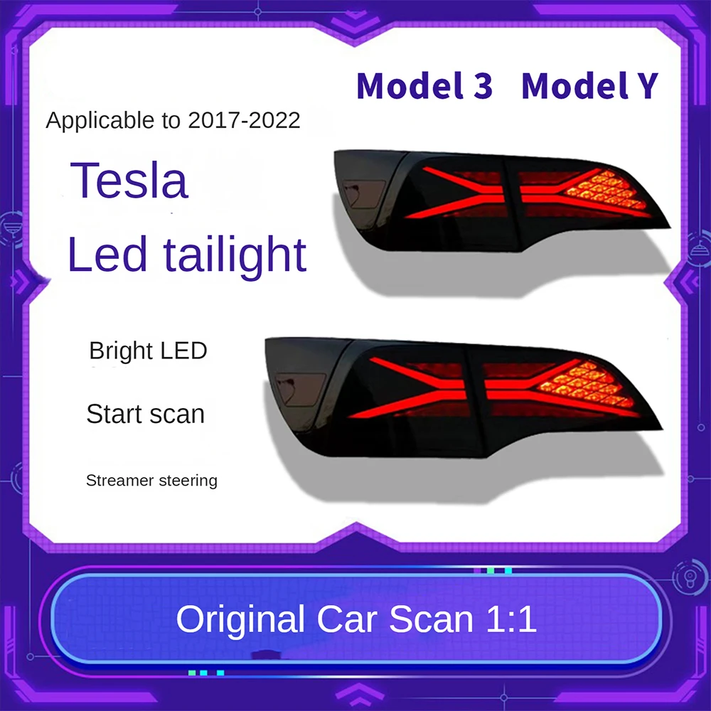 

Applicable to Tesla dynamic tail light, X-Men, running LED, brake light, tail light dynamic warning light