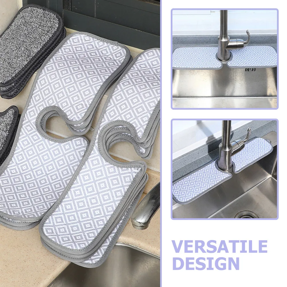 Faucet Absorbent Mat Splash Proof Sink Drip Catcher for Kitchen Counter Non Slip Washable Drain Mat Easy Fold Storage Kitchen