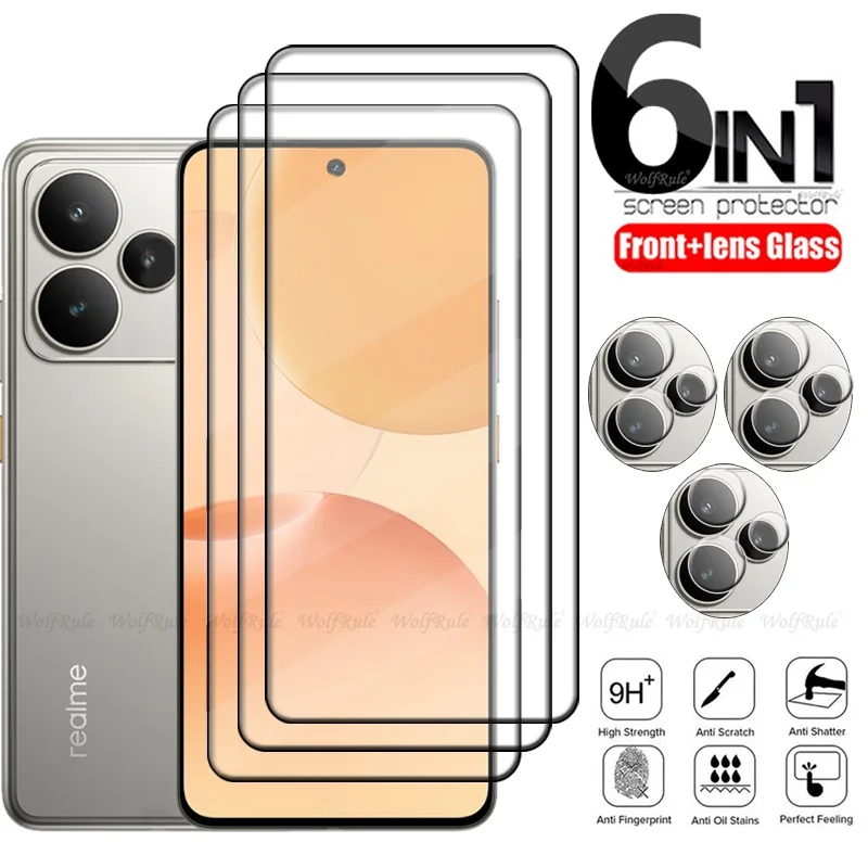 6-in-1 For Realme P4 5G Glass OPPO Realme P4 5G Tempered Glass Protective Full Cover Glue Screen Protector Realme P4 Lens Glass