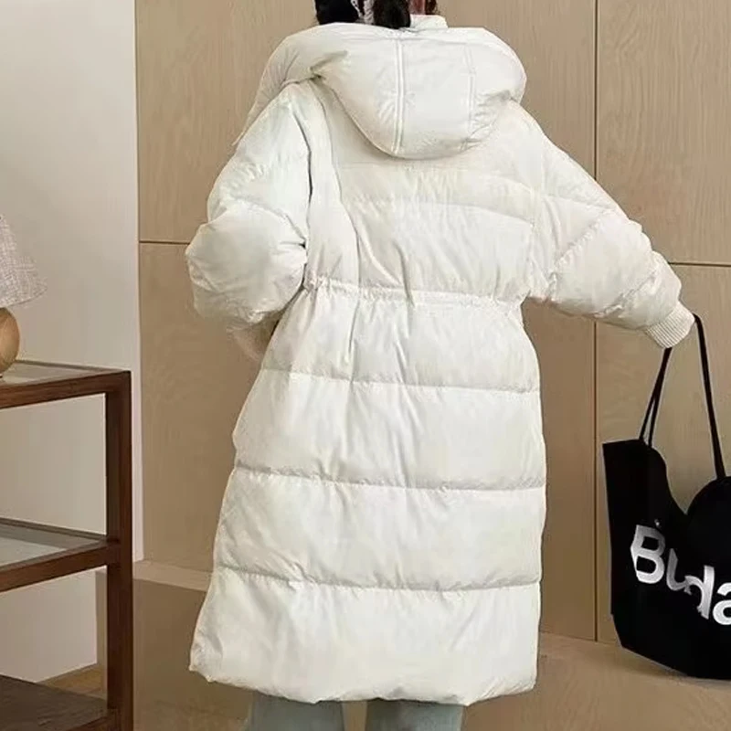Buitrerapto Women White Down Coats Loose Solid Female 90 White Duck Down Jacket for Woman Tops Autumn Winter 2024 Clothing
