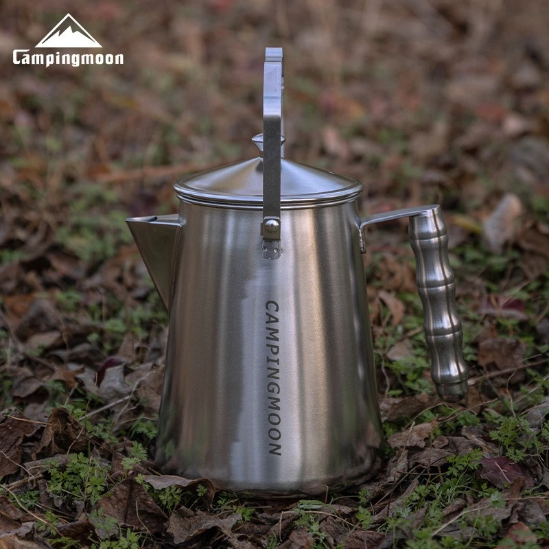 CAMPINGMOON Camping Tea Kettle, Stainless Steel Large Capacity Hand Brewed Coffee Pot, Fire Kettle, SW-6