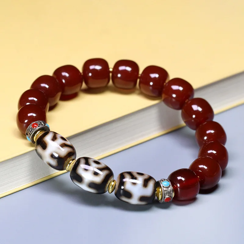 

Agate Black White Beads Sugar Ball Bracelet Chain Men And Women 11X14Mm Fashionable Versatile Style