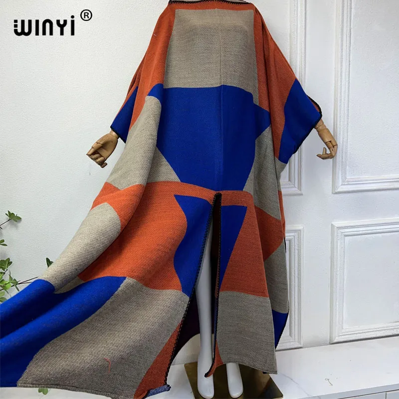 WINYI 2024 print Comfort Warm fashion kaftan Holiday Caftan Elegant Africa Women Boho party winter clothes for women long dress