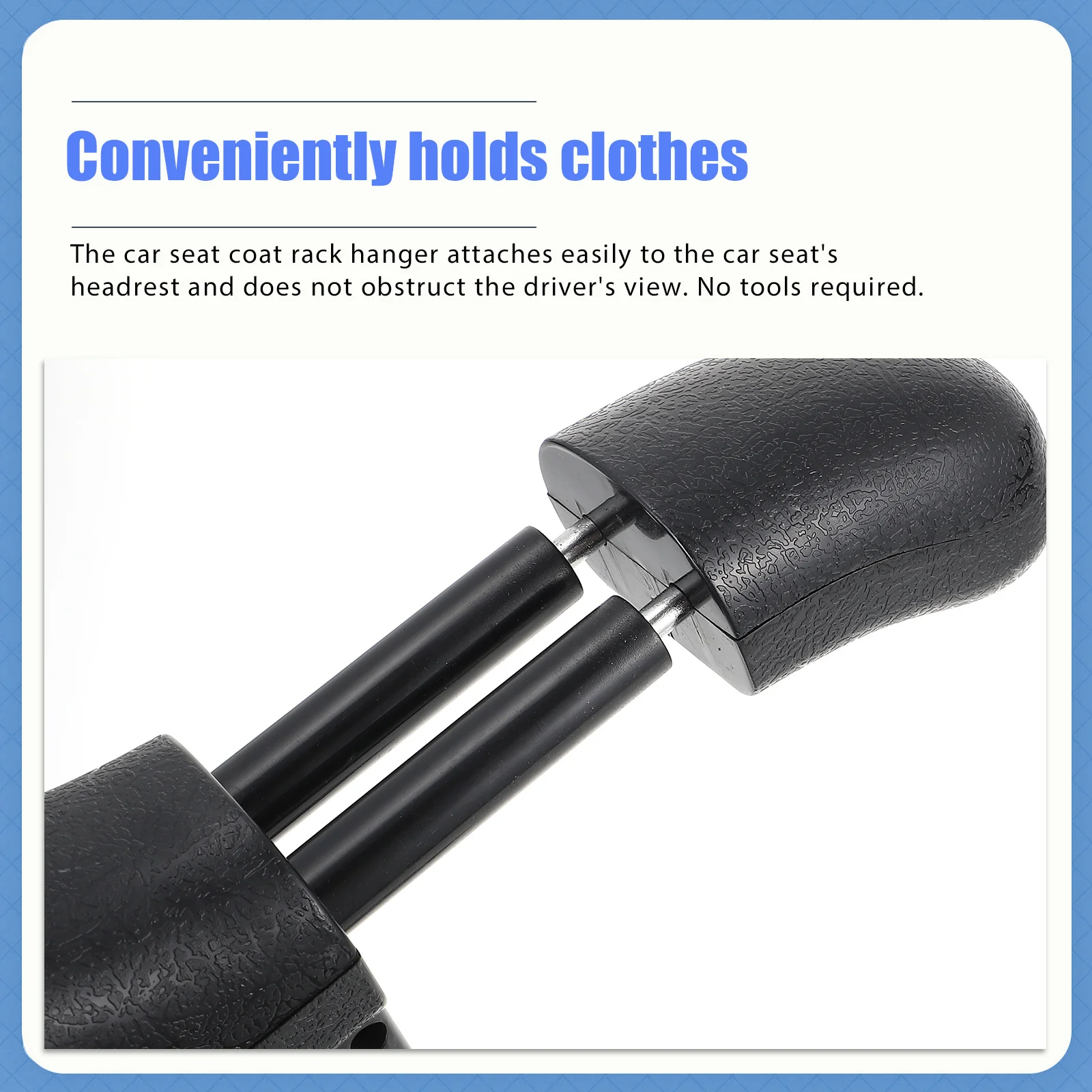

Seat Headrest Abs Clothes Rack For Coat Suit Shirt Wrinkle-Free No Tools Needed Black Color Car Seat Hanger Car Clothes Hanger