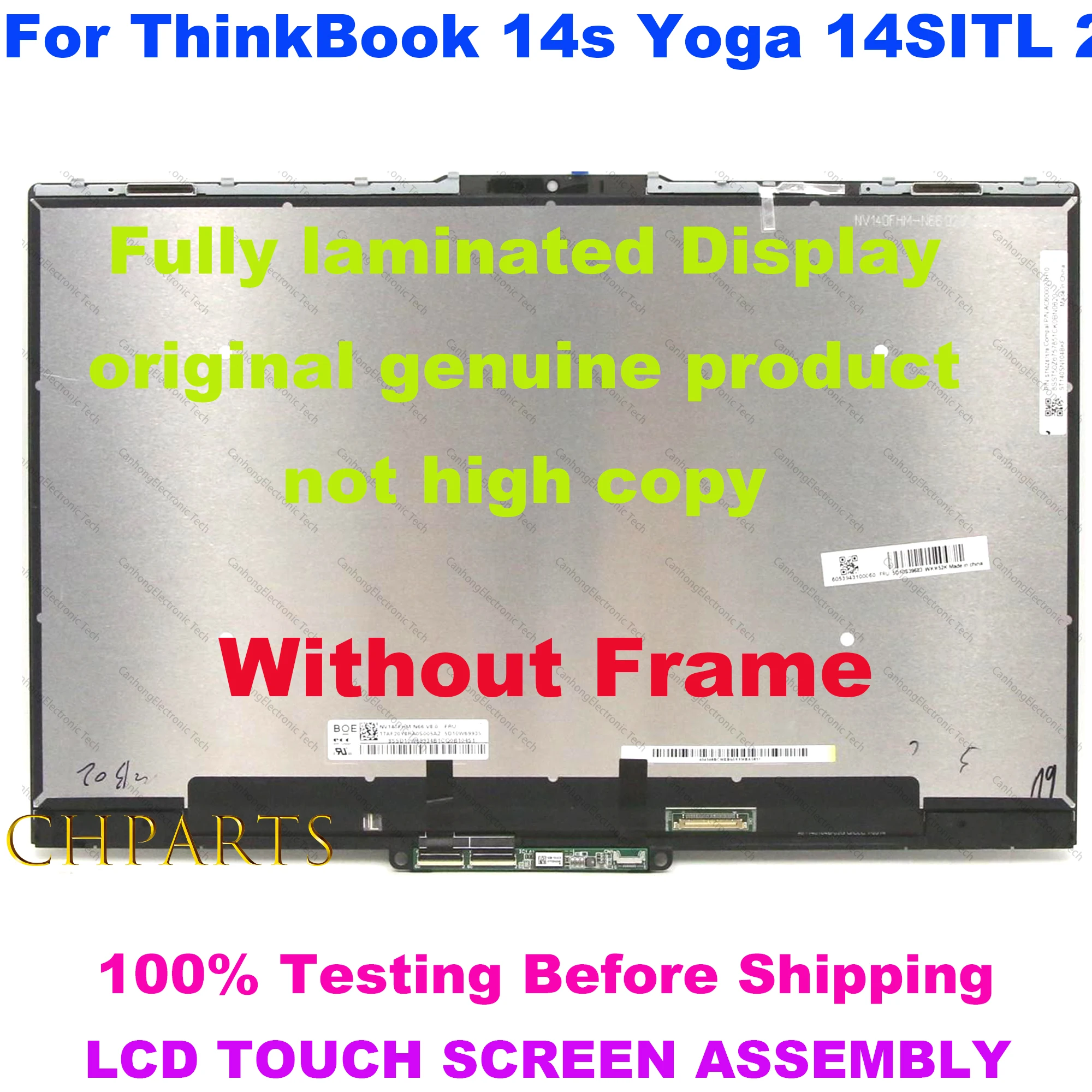 

14“ FHD 1920*1080 For Lenovo Thinkbook 14s Yoga ITL 20WE LCD Screen Touch Digitizer Glass Replacement Assembly 5D10S39686