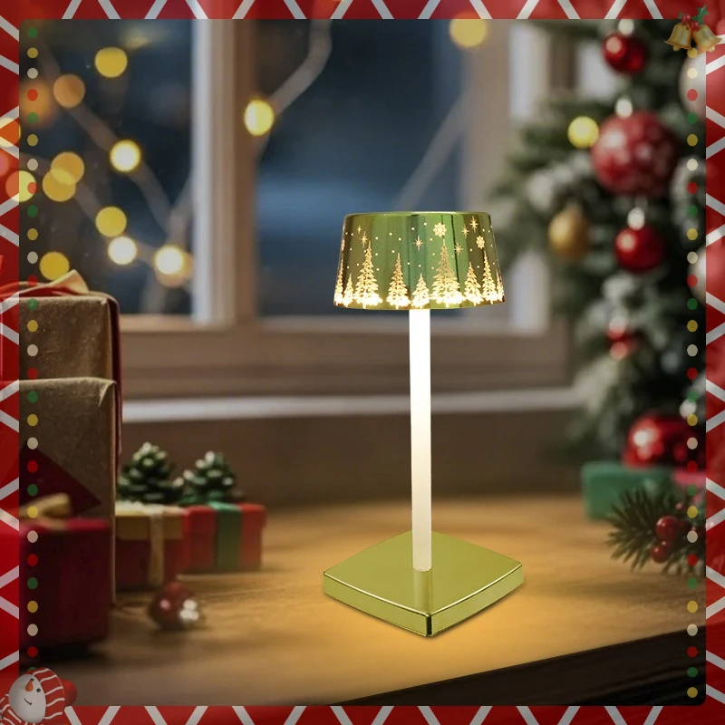 Christmas Gift USB LED Cordless Protable lamp Decorate table lamp Hollow lamp shade dimmable bedroom Atmosphere night light