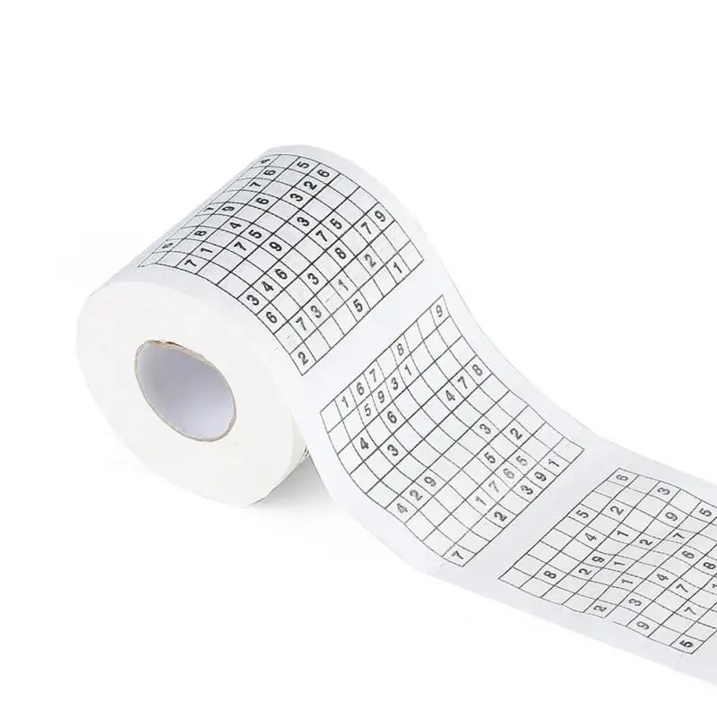 Rollo de papel higiénico con estampado de Sudoku Su, papel higiénico duradero, buen juego de rompecabezas, puzle para el hogar y la Oficina, Jiugong, Inglés