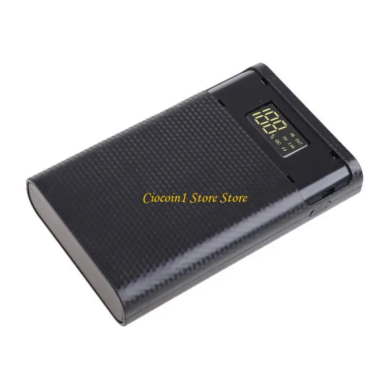 A3PC QC3.0 USB Type-C PD 4x 18650 Battery DIY Box for Cell Phone Tablet 5V/3A 9V/2A 12V/1.5A Lightweight Durable