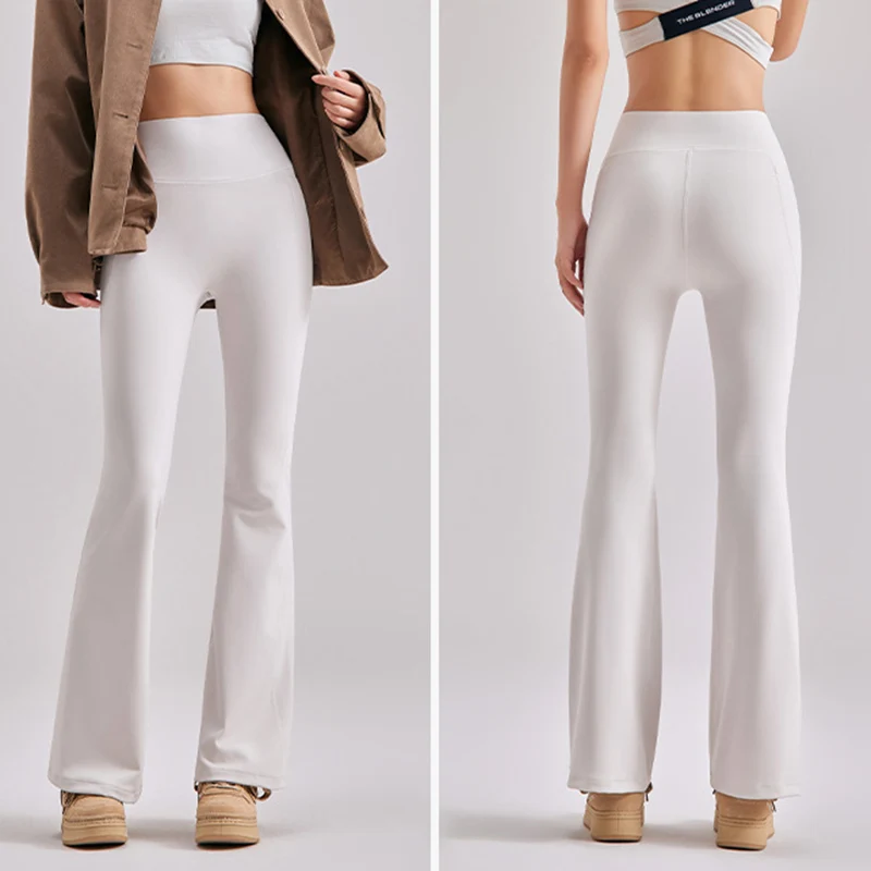 تشغيل اللياقة البدنية متوهج طماق النساء الجانب جيب عالية الخصر واسعة الساق طماق امرأة سلس تمتد التخسيس الأبيض اليوغا السراويل #1