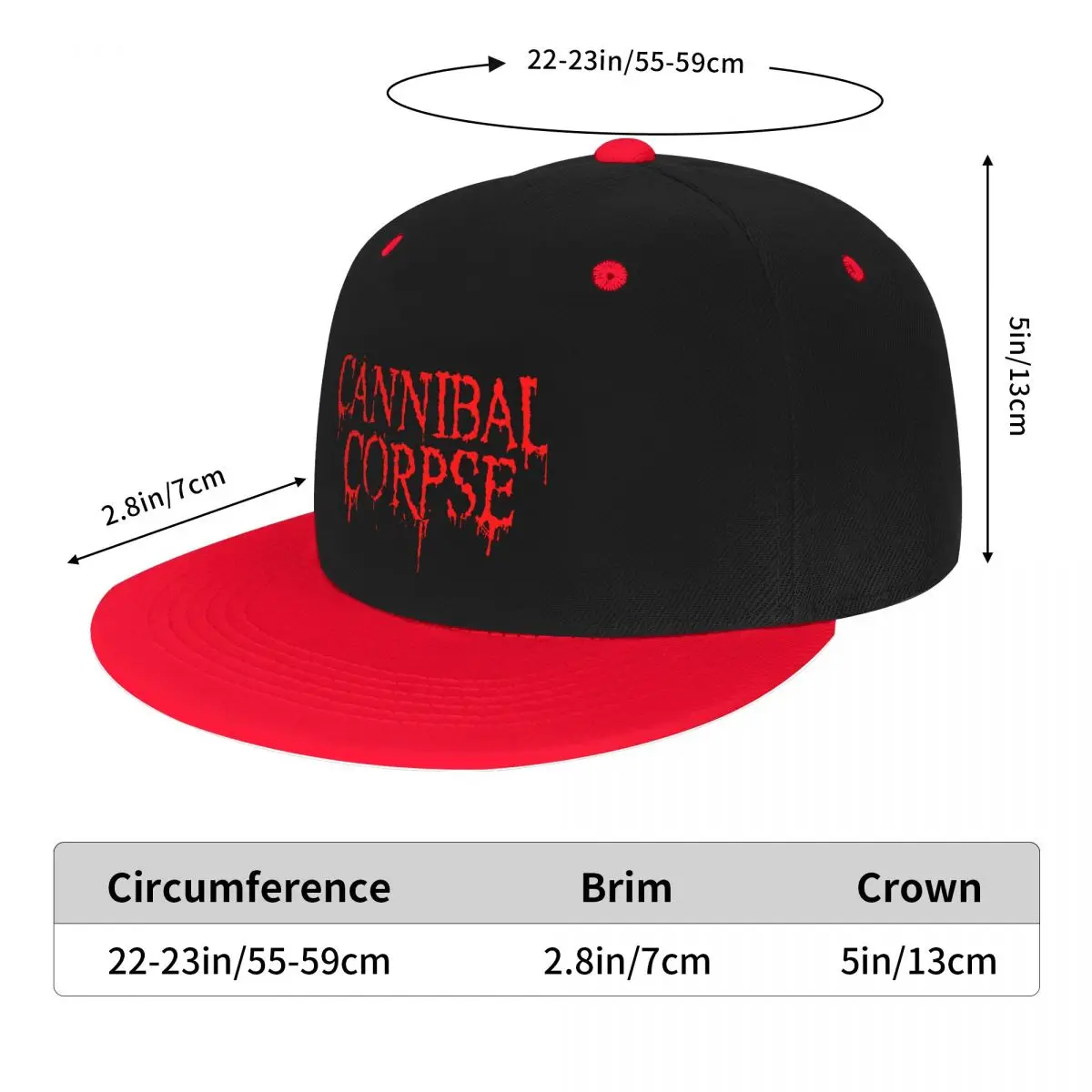 Cannibal Corpse Death Metal Band Baseball Cap Men Butchered Skull Tomb Snapback Hat Hip Hop Sunshade Cap Outdoor