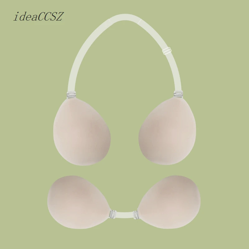 

Липкие клейкие бюстгальтеры с ультра чашками для женщин, невидимая подтяжка с открытой спиной, сексуальное нижнее белье с глубоким вырезом, нижнее белье пуш-ап с прозрачными бретелями