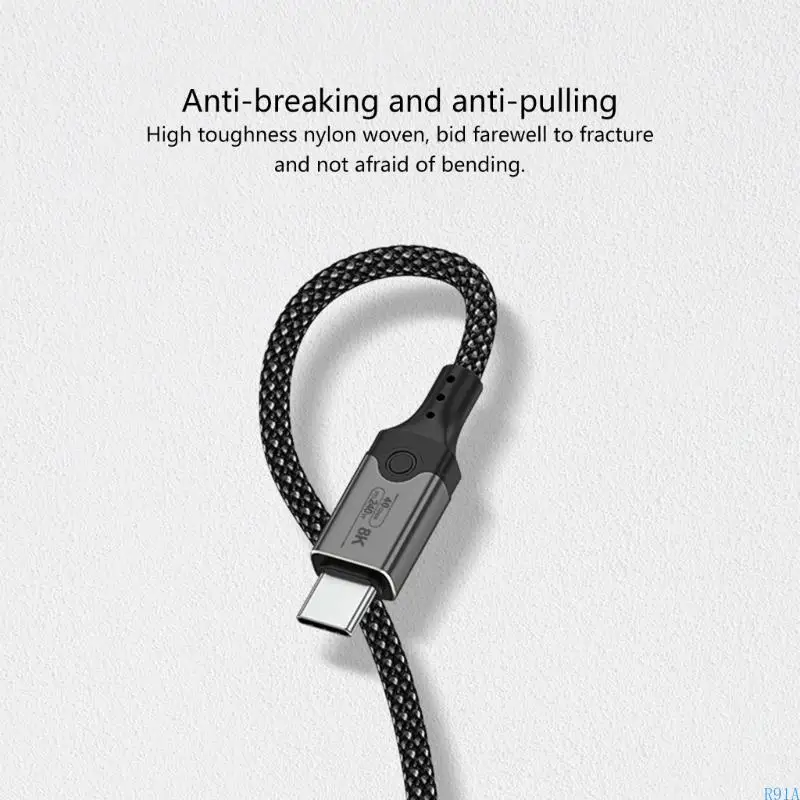 Cavo R91A USB4 40 Gbps PD240W USBC a TAPEC FAST TRASFERIMENTO DATI CAVO CHARCAZIONE DELLA TRASMISSIONE VIDEO