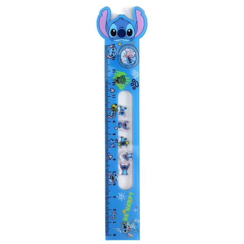 Linijka Disney Kawaii Cartoon Lilo & Stitch Shake 15cm Anime Akrylowa Linijka do Rysowania dla Uczniów Artykuły Papiernicze Prezent dla Dzieci Zabawki Kreatywne
