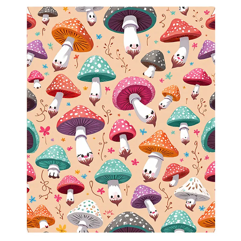 1 PC Flannel ผ้าห่มเห็ดน่ารักพิมพ์ขนแกะผ้าห่มสําหรับ COZY Home Decor