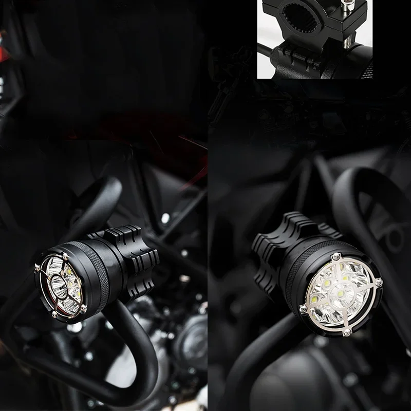 العالمي 9 رقائق المصباح للدراجات النارية LED مساعد الضباب ضوء مصباح قيادة لسيارات BMW R1200GS/ADV K1600 R1100GS