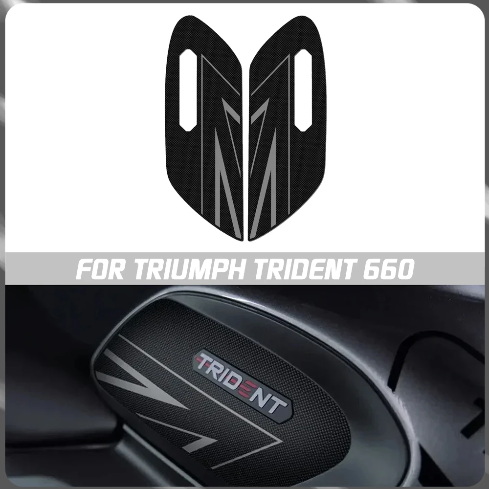 

Для Triumph Trident 660 2021-2023, боковая накладка на топливный бак мотоцикла, противоскользящие и износостойкие аксессуары для модификации, черная наклейка