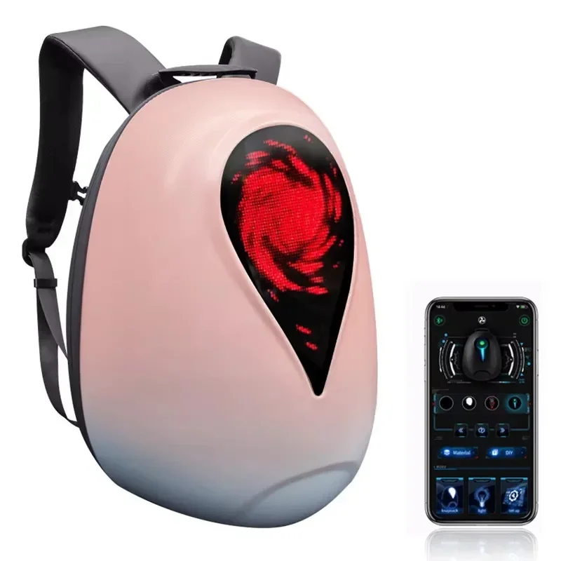 New Design LED Outdoors Waterproof Hard Shell Travel Motorcycle Backpack