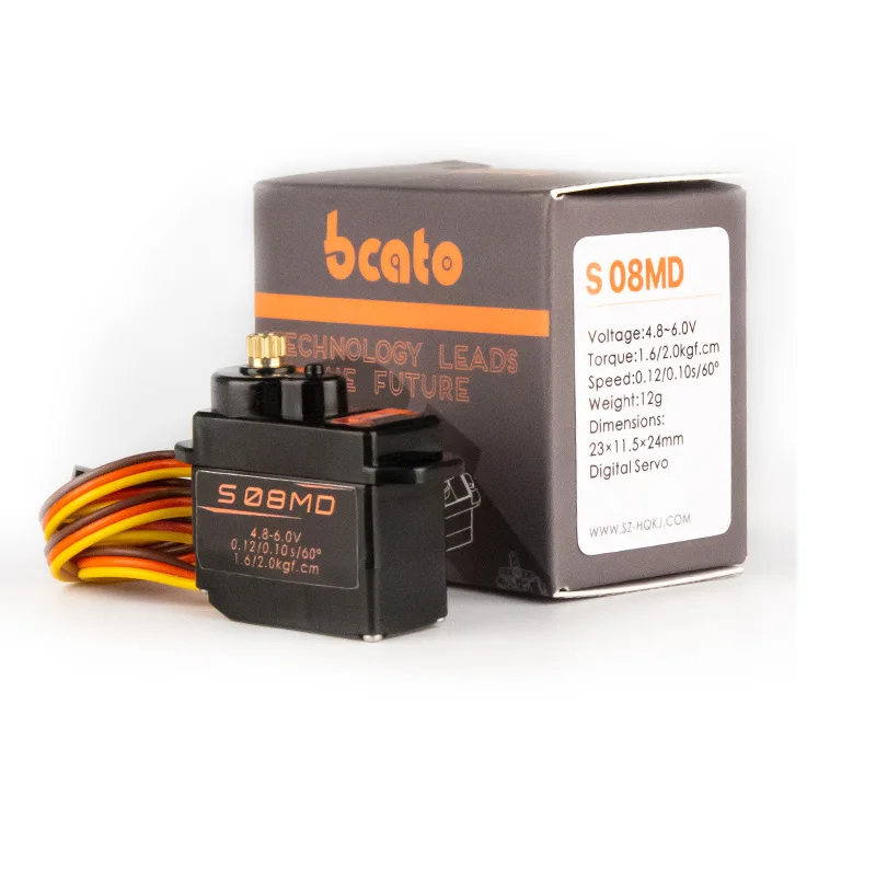 

Bcato S08MD 2,4 кг цифровой сервопривод 12 г/высокоскоростной мини-металлический механизм для радиоуправляемого FPV вертолета хвостовой сервопривод