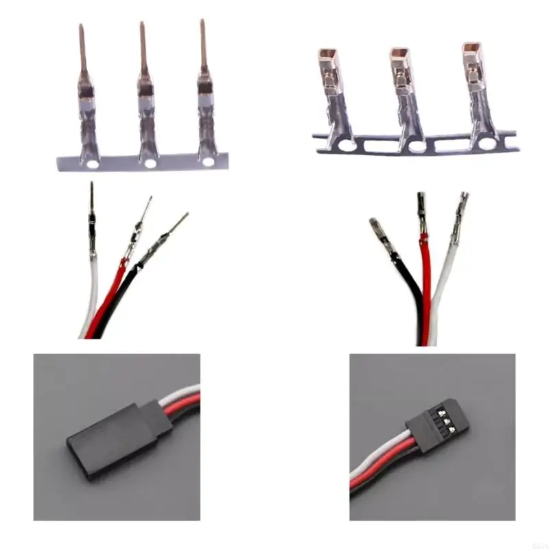 10 쌍 단열 된 서보 플러그 암/수컷 확장 와이어 터미널 크림프 핀