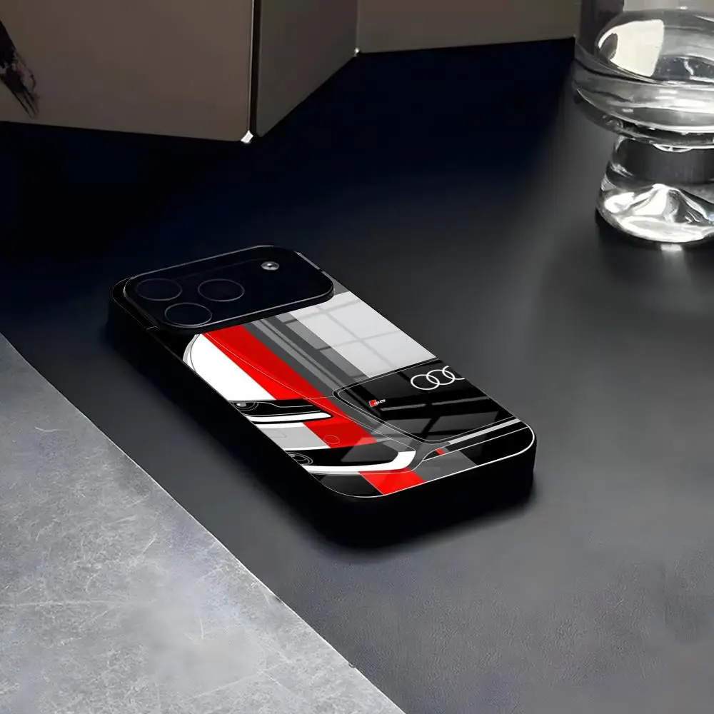 Супер автомобиль для A-Audis R-S Sport Print Коврик для мыши Стекло для iPhone 17 16 15 14 Pro Max 13 12 Mini 11 X 2024 XS XR 8 Plus Для Samsu