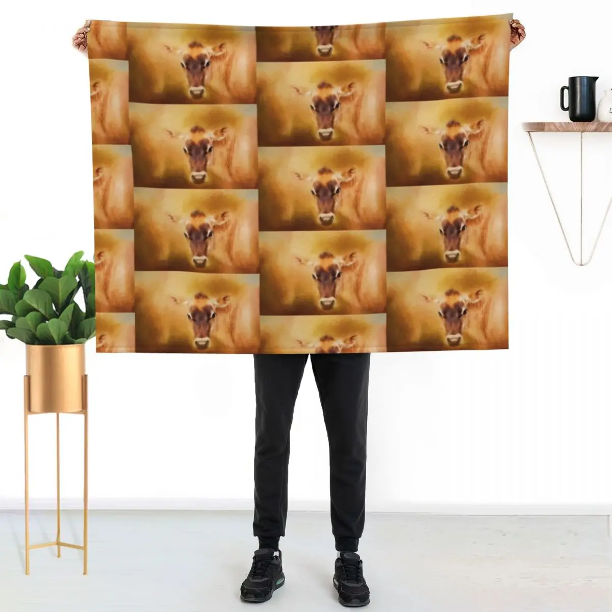 

Jersey Cow Farm Art Throw Blanket Warm Comfortable Blanket for Office Napping