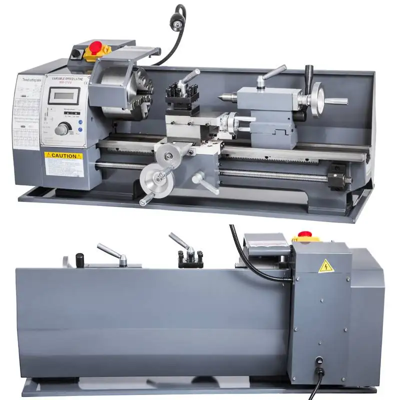 SIHAO Mini Metal Lathe Metal Mini Lathe Machine 220V 1100W Variable Speed Precision Small Mechanical Machine Industrial Lathe