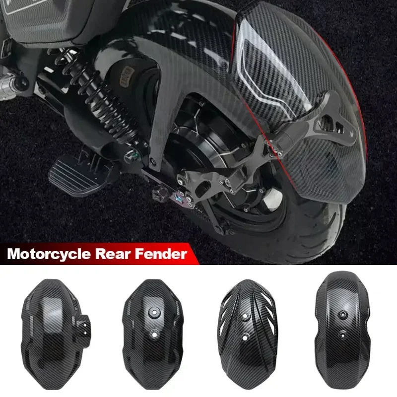 Universal für Motorrad Kotflügel Hinten Spritzschutz Moto für RSZ, Monkey M3 M5, Niu U1 N1s U + B M2 009 Carbon Faser Muster Schwarz