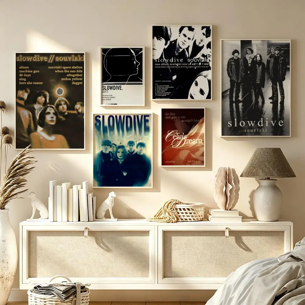 Affiche Slowdive Everything Is Alive, art HD, autocollant mural imperméable, décoration esthétique pour la maison, le salon, la chambre à coucher, le bar