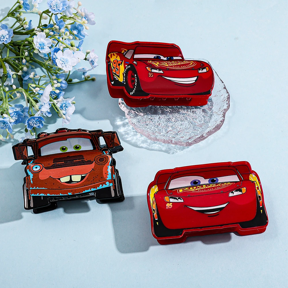Disney carros série de filmes acessórios para o cabelo grampos de garra de cabelo prático uso diário decorações de cabelo apertos de cabelo para fixar o cabelo