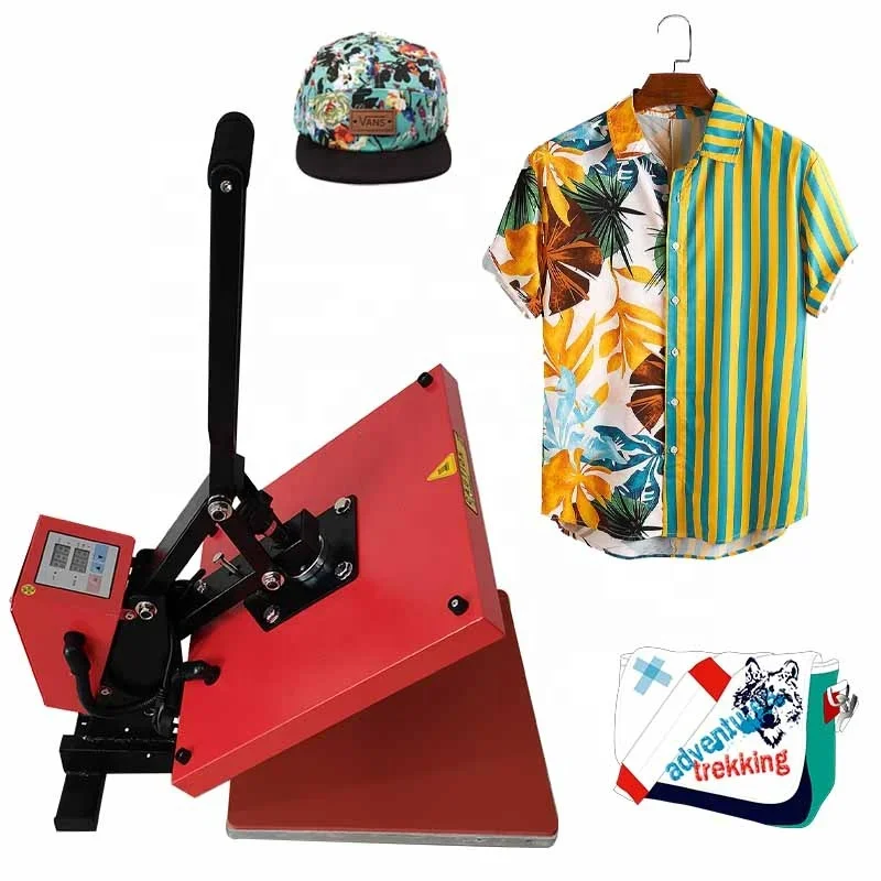 High pressure T shirts heat press transfer machine 38*38 plain flatbed heat transfer printing machinery